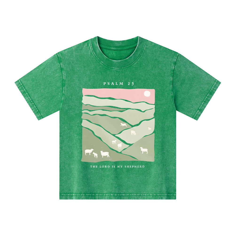 The Lord Is My Shepherd Kid Washed T-Shirt