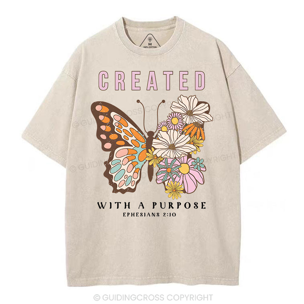 Created With A Purpose Christian Washed T-Shirt