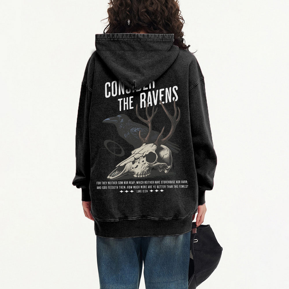 Consider The Ravens Christian Washed Hoodie