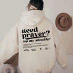 Need Prayer Tap My Shoulder Christian Washed Hoodie