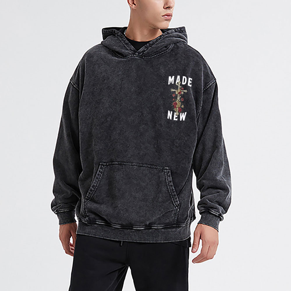 By His Wounds We Are Healed Christian Washed Hoodie