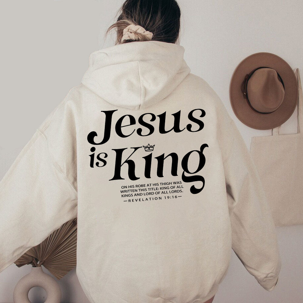 Jesus Is King Christian Washed Hoodie