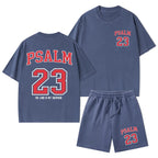 Psalm 23 Christian Washed T-Shirt & Shorts
