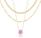 WomenGifts Layered Gold Necklaces for Women, 14K Gold Sterling Silver Plated Dainty Pendant Necklace Set Non Tarnish, Chunky Stackable Cuban Chain Choker, Trendy Birthstone Vacation Jewelry Gift