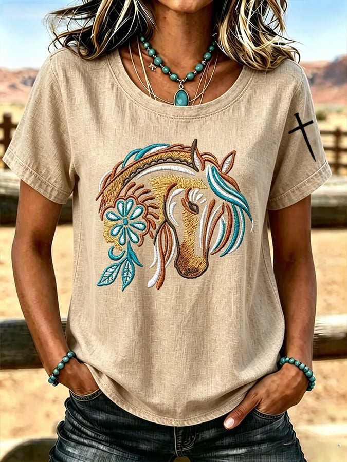 Women's Casual Print Short-Sleeve T-Shirt