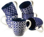 DOWAN Coffee Mugs Set of 6, 16 oz Large Porcelain Mug, Ceramic Tea Cups with Handle for Men Women, Mug Gift Set, Housewarming Wedding Gift
