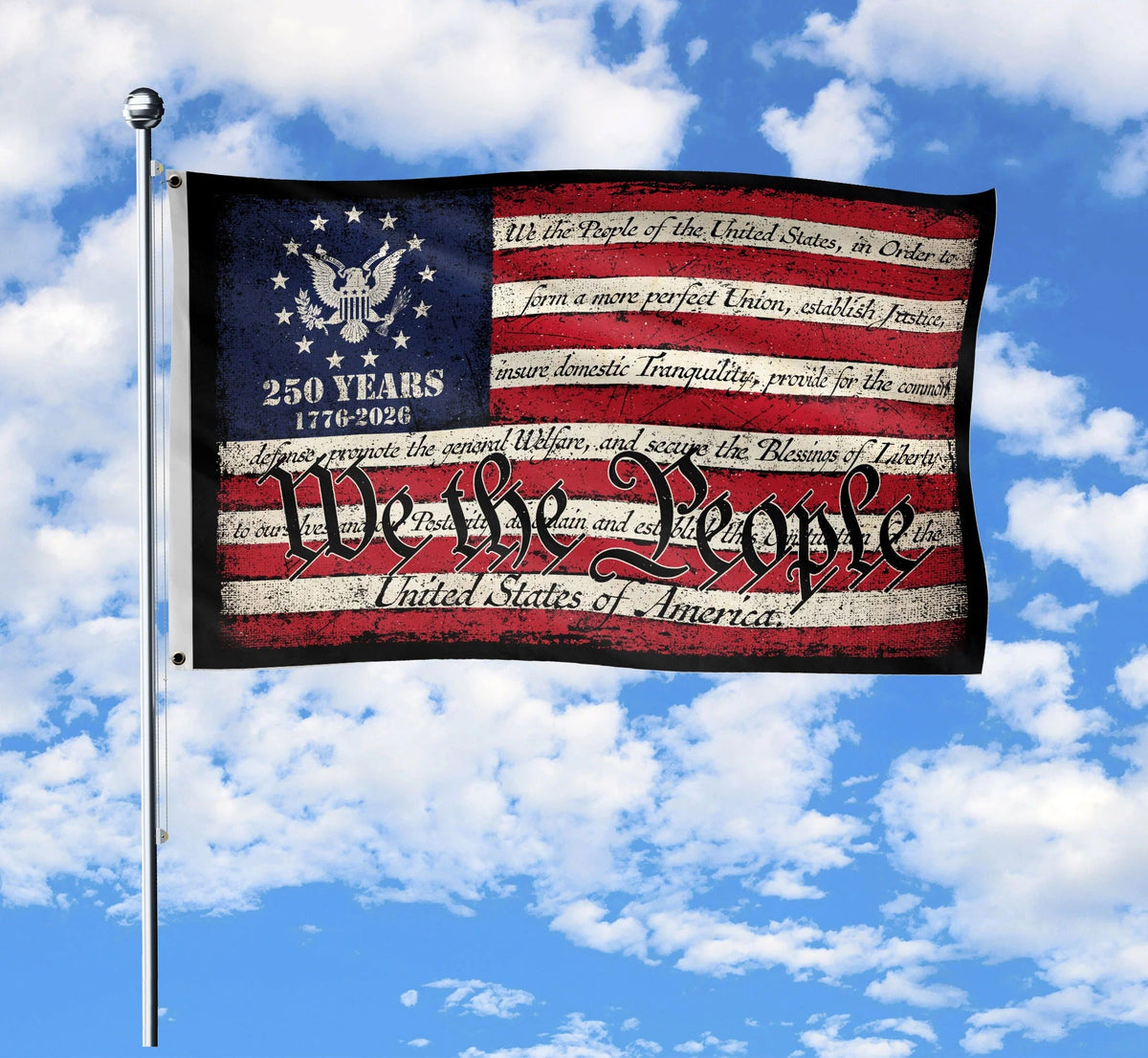 We The People Double-Sided House Flag ¨C 250 Years of Freedom Patriotic