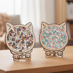 Morandi-Colored Cat/Dog Shaped Wooden Jigsaw Puzzle