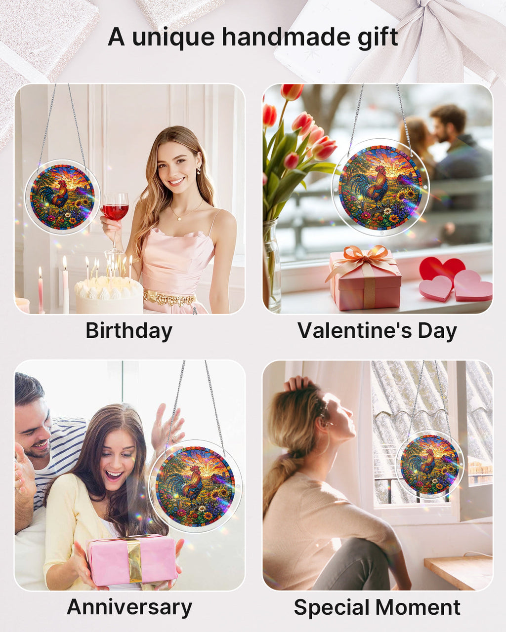 Sunrise Rooster Light Suncatcher-Acrylic Window Art