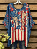 Women's floral art printed casual T-shirt