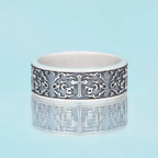 Handmade Cross Ring Christian Sterling Silver Band Ring