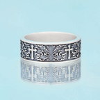Handmade Cross Ring Christian Sterling Silver Band Ring