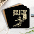 He Is Rizzin' Christian Wooden Printed Coasters