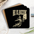 He Is Rizzin' Christian Wooden Printed Coasters