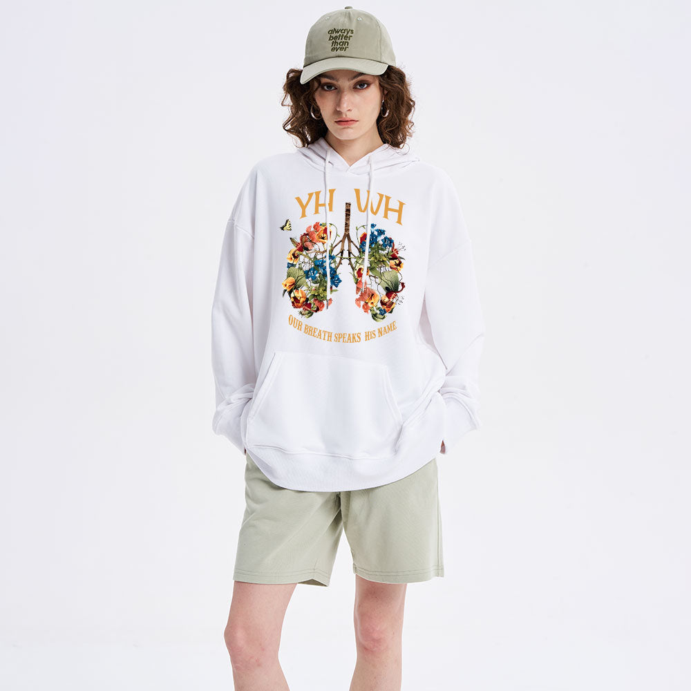 YHWH Our Breath Speaks His Name Classic Christian Hoodie