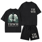YHWH Nature Lung Christian Washed T-Shirt & Shorts