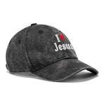 I Love Jesus Christian Washed Hat
