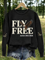 Women'S Retro Eagle Print Round Neck Sports Shirt