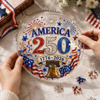 America 250 Acrylic Puzzle Suncatcher Ornament â€?1776â€?026 Patriotic Hanging Window Décor with Fireworks