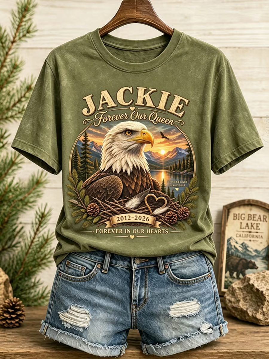 Women'S Forever Over Big Bear, Fly Free Jackie Print T-Shirt