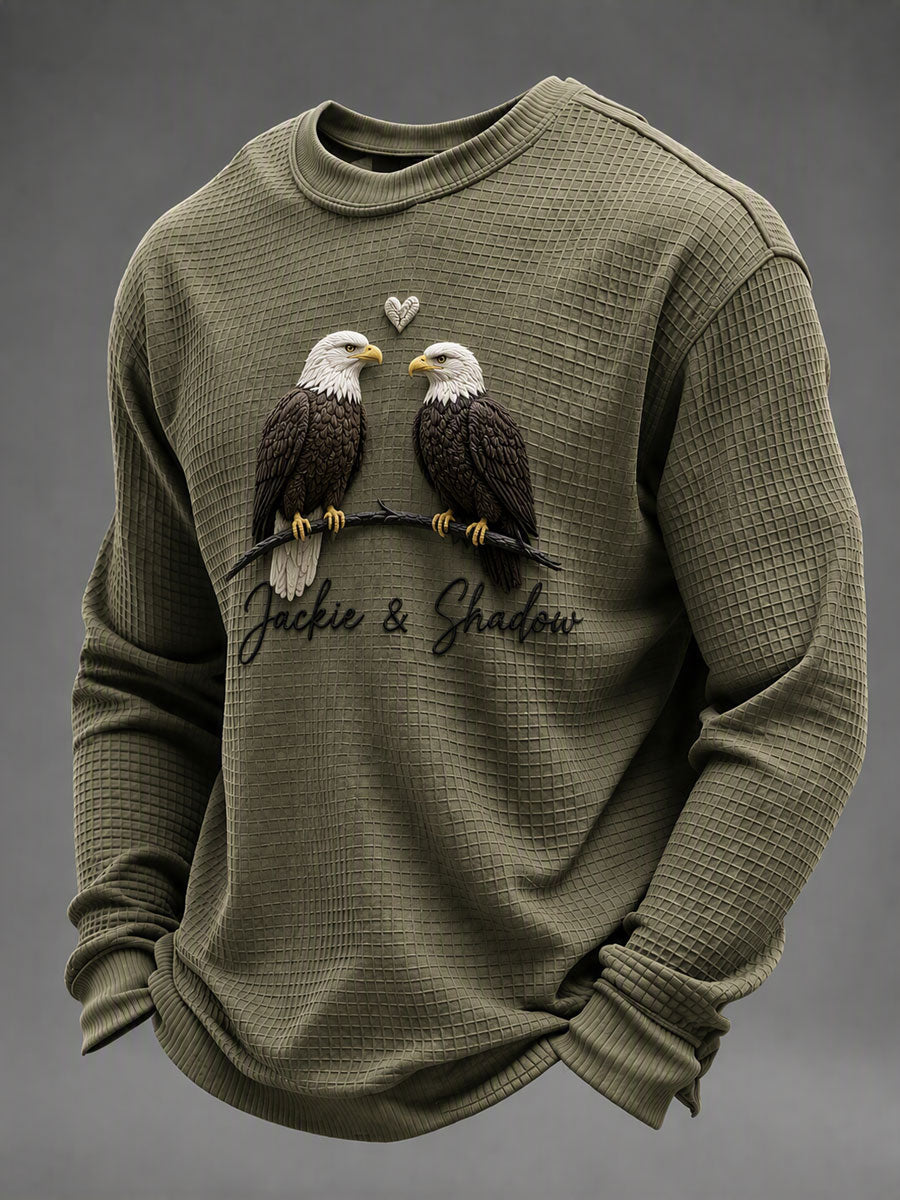Men'S Jackie&Shadow Printed Casual Waffle Top