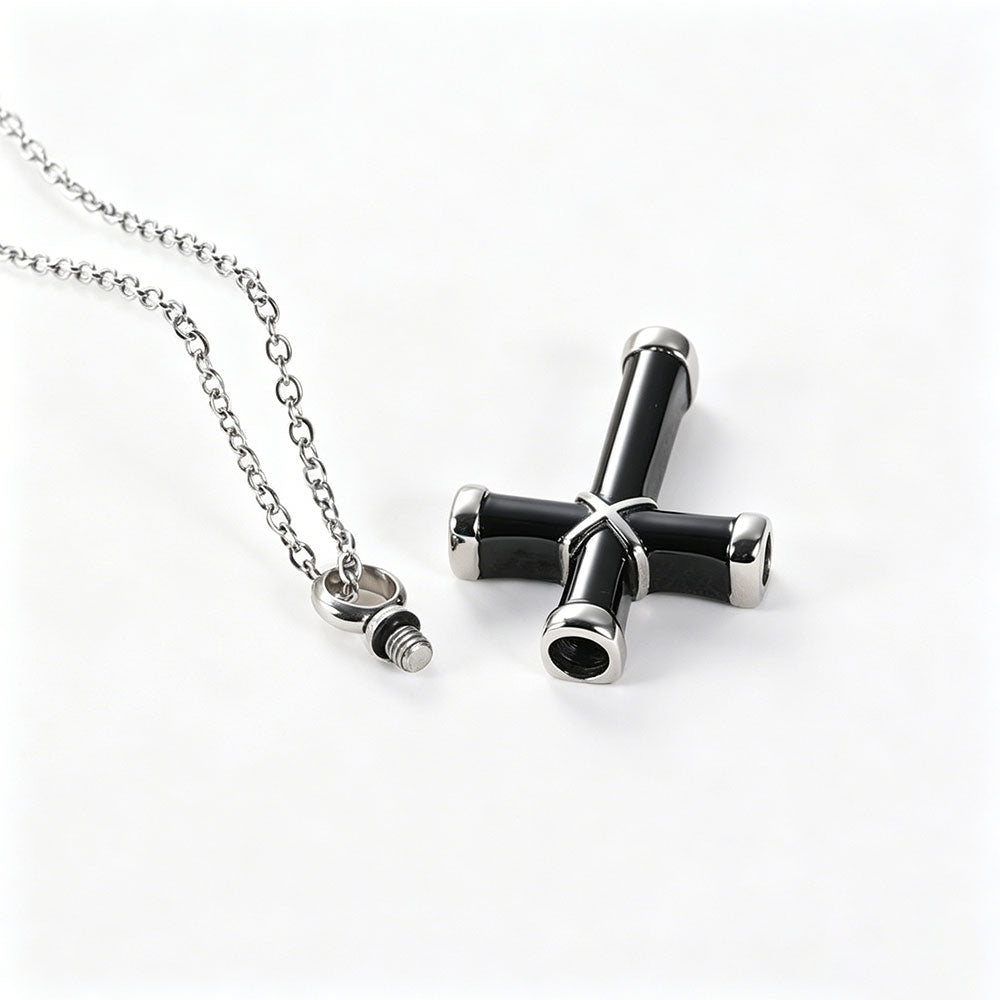 Openable Stainless Steel Cross Necklace