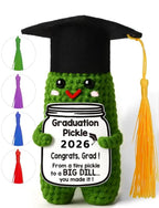Handmade Crochet Graduation Pickle