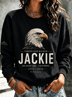 Women'S Forever Over Big Bear, Fly Free Jackie Printed Round Neck Sports Shirt
