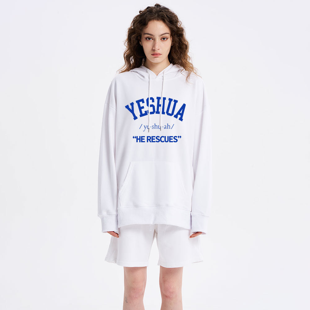 Yeshua He Rescues Classic Christian Hoodie