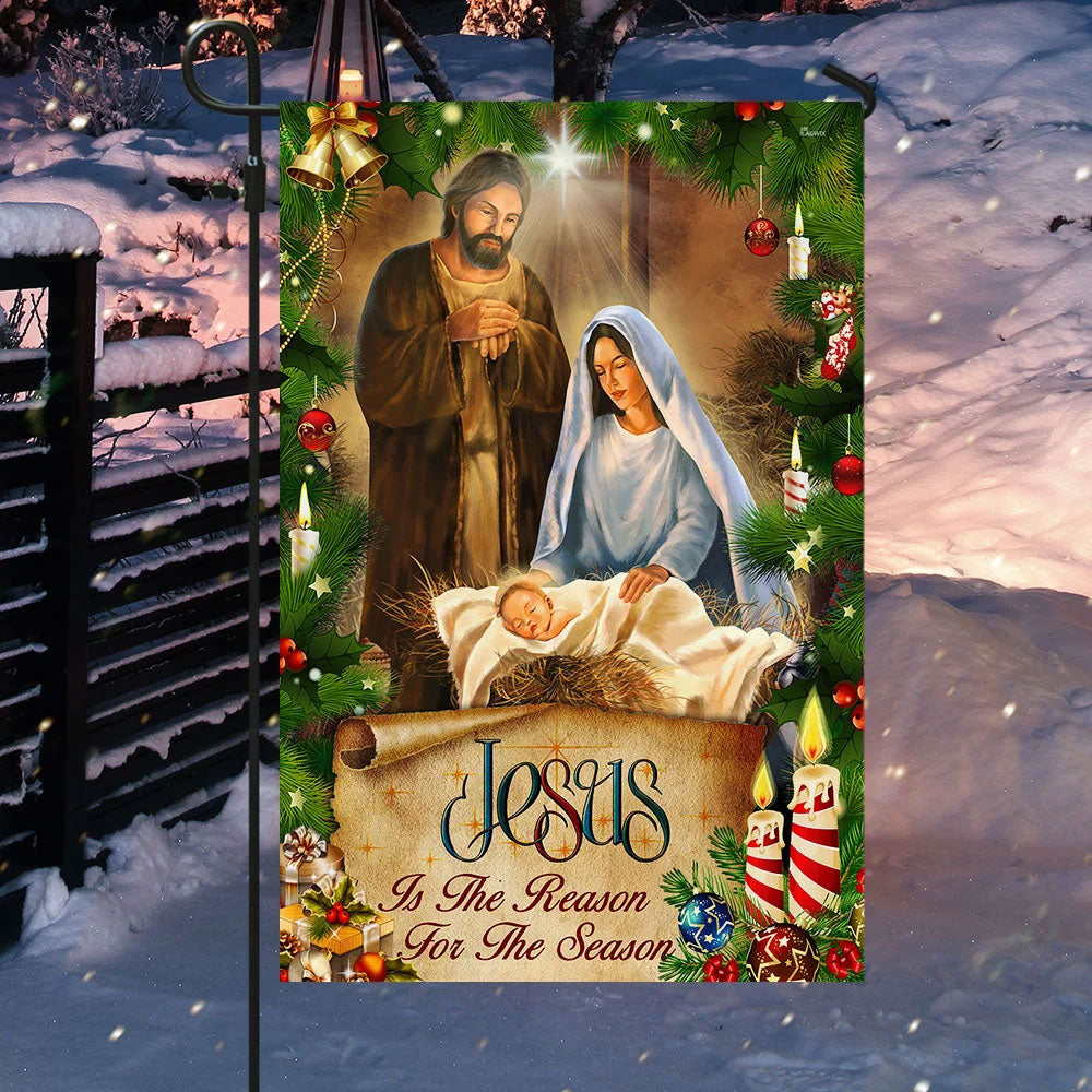 Jesus Is the Reason for the Season Christmas Flag
