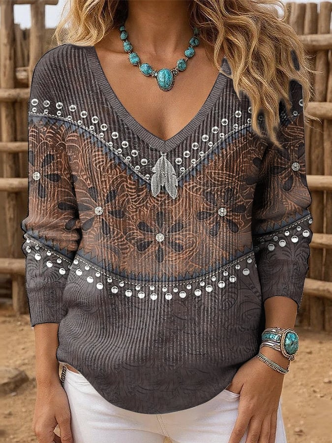 Women's Western Ethnic Print Top