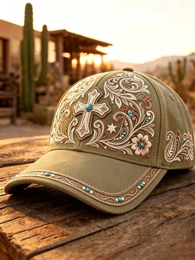 Unisex Western Retro Print Hats