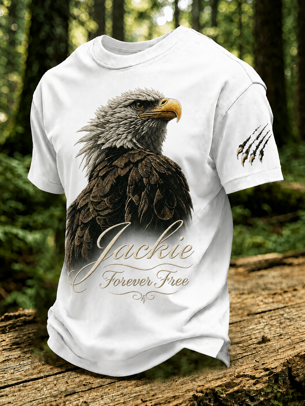 Men'S Forever Over Big Bear, Fly Free Jackie Printed Short-Sleeve T-Shirt
