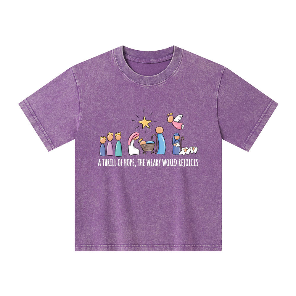 A Thrill Of Hope Christian Kid Washed T-Shirt