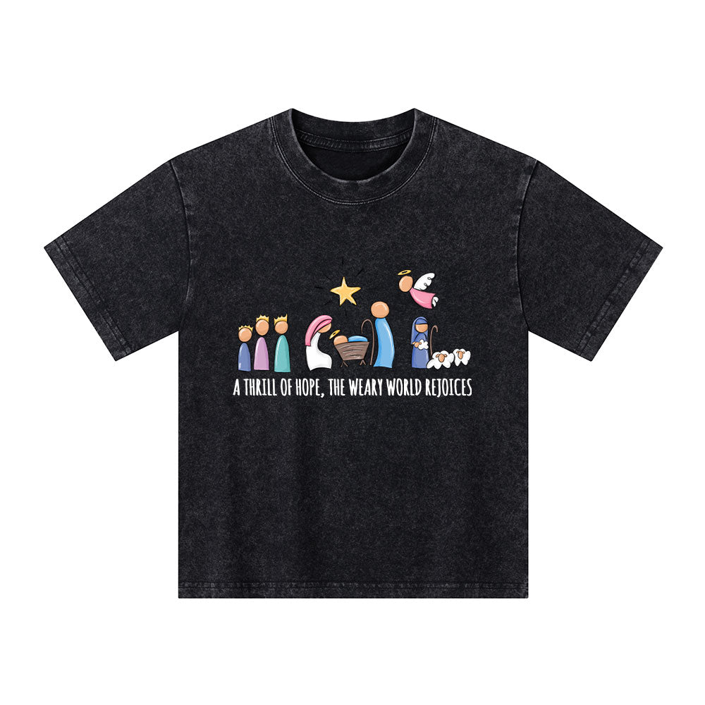 A Thrill Of Hope Christian Kid Washed T-Shirt