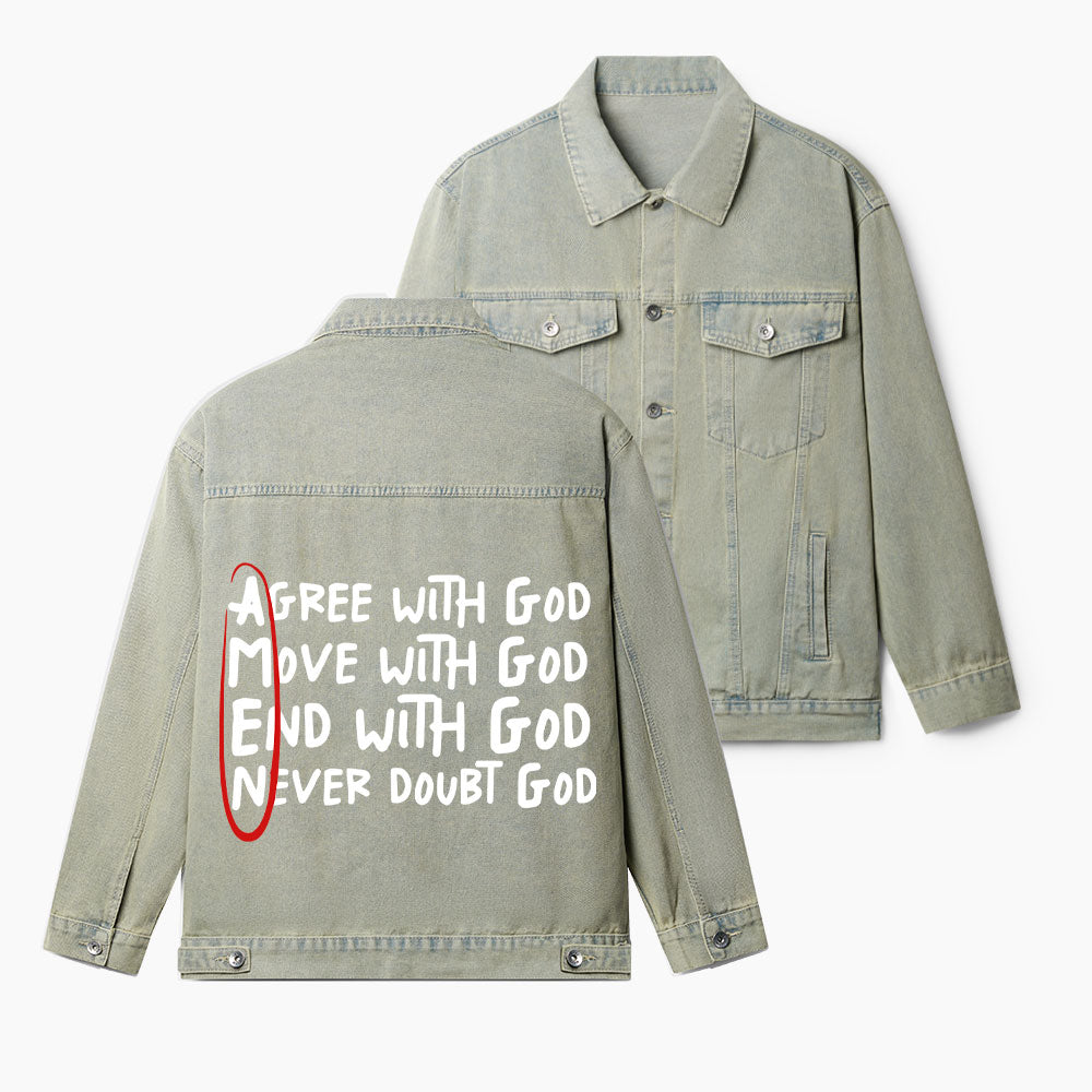 Agree With God Christian Denim Jacket
