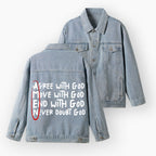 Agree With God Christian Denim Jacket