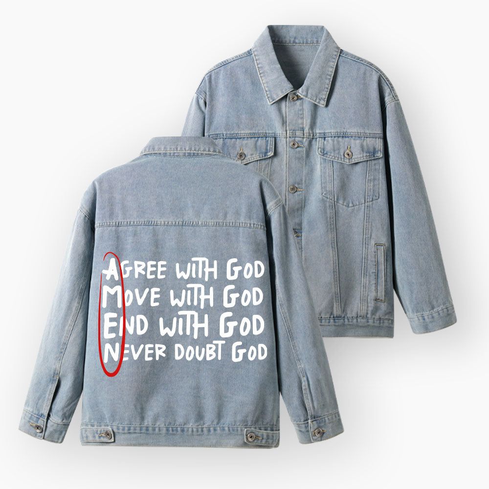 Agree With God Christian Denim Jacket