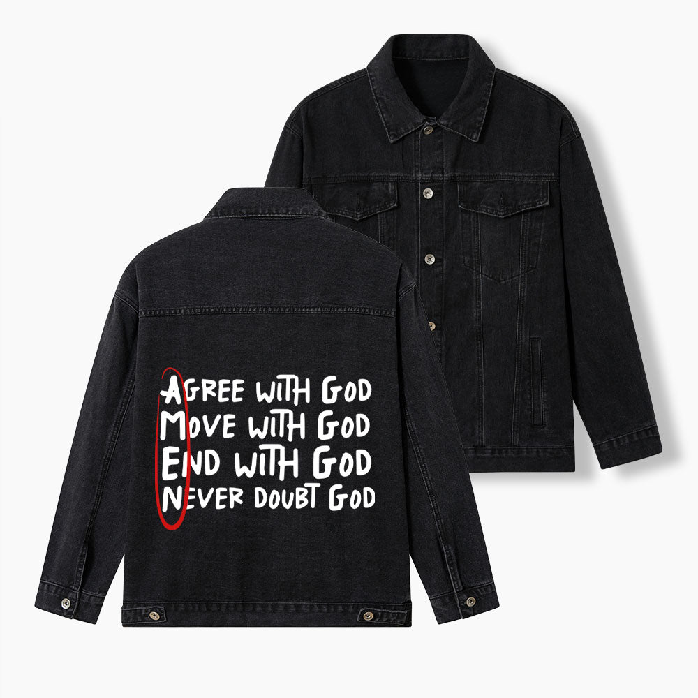 Agree With God Christian Denim Jacket