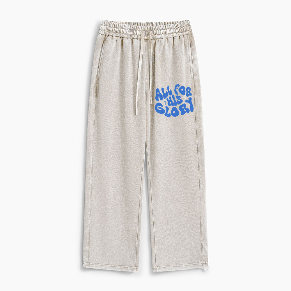 All For His Glory Christian Washed Sweatpants