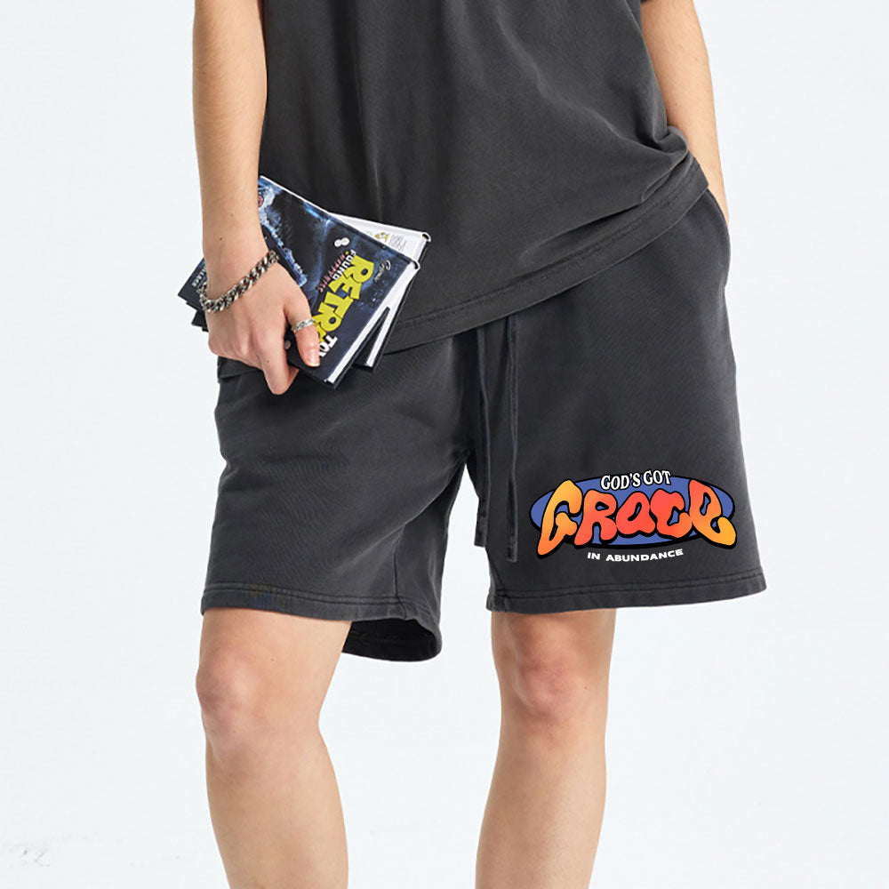 Amazing Grace Christian Washed Shorts