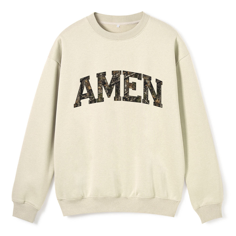 Amen Camouflage Christian Fleece Sweatshirt
