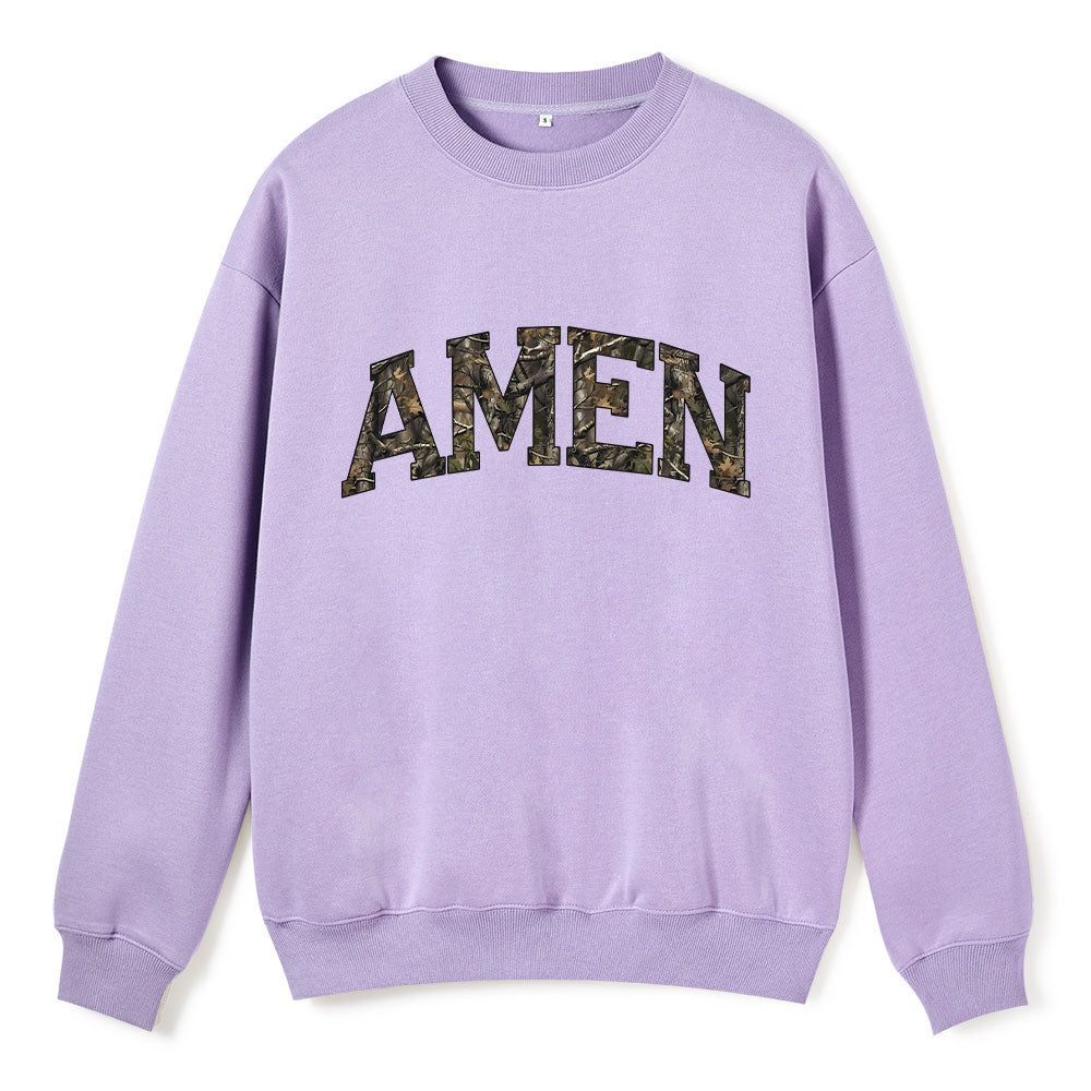 Amen Camouflage Christian Fleece Sweatshirt