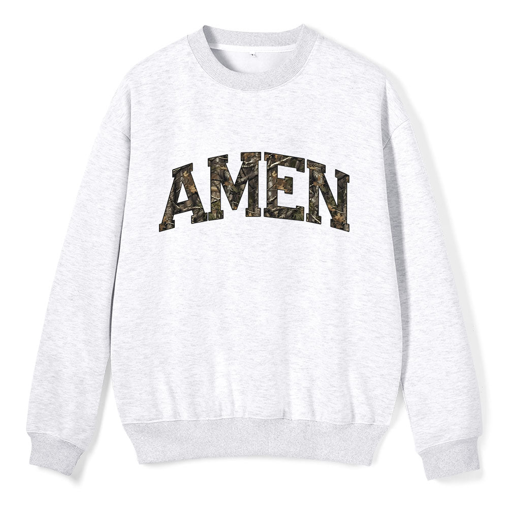 Amen Camouflage Christian Fleece Sweatshirt