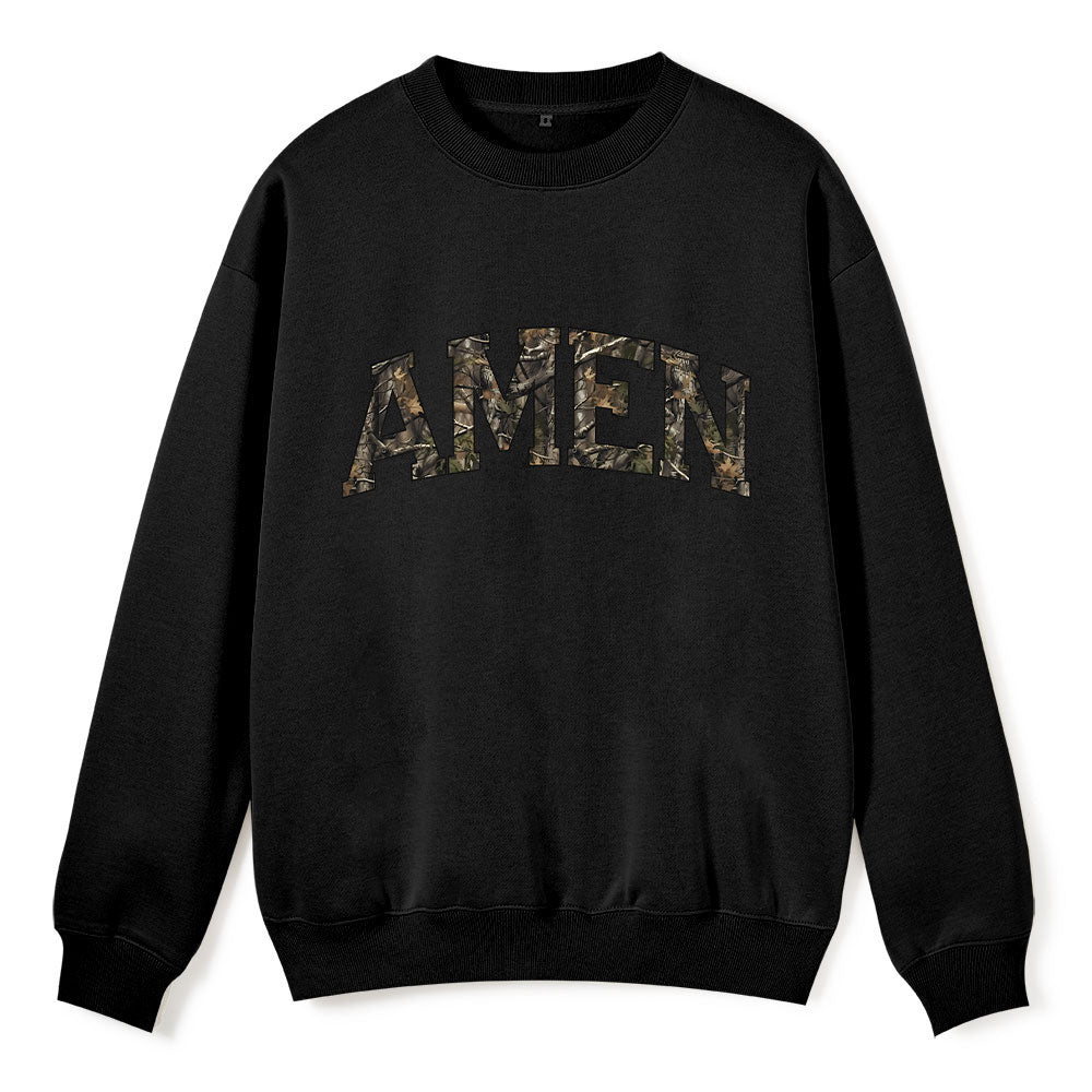 Amen Camouflage Christian Fleece Sweatshirt