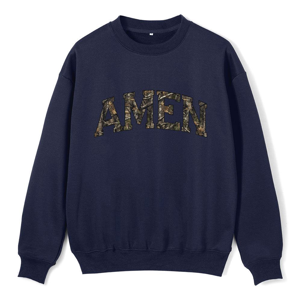 Amen Camouflage Christian Fleece Sweatshirt