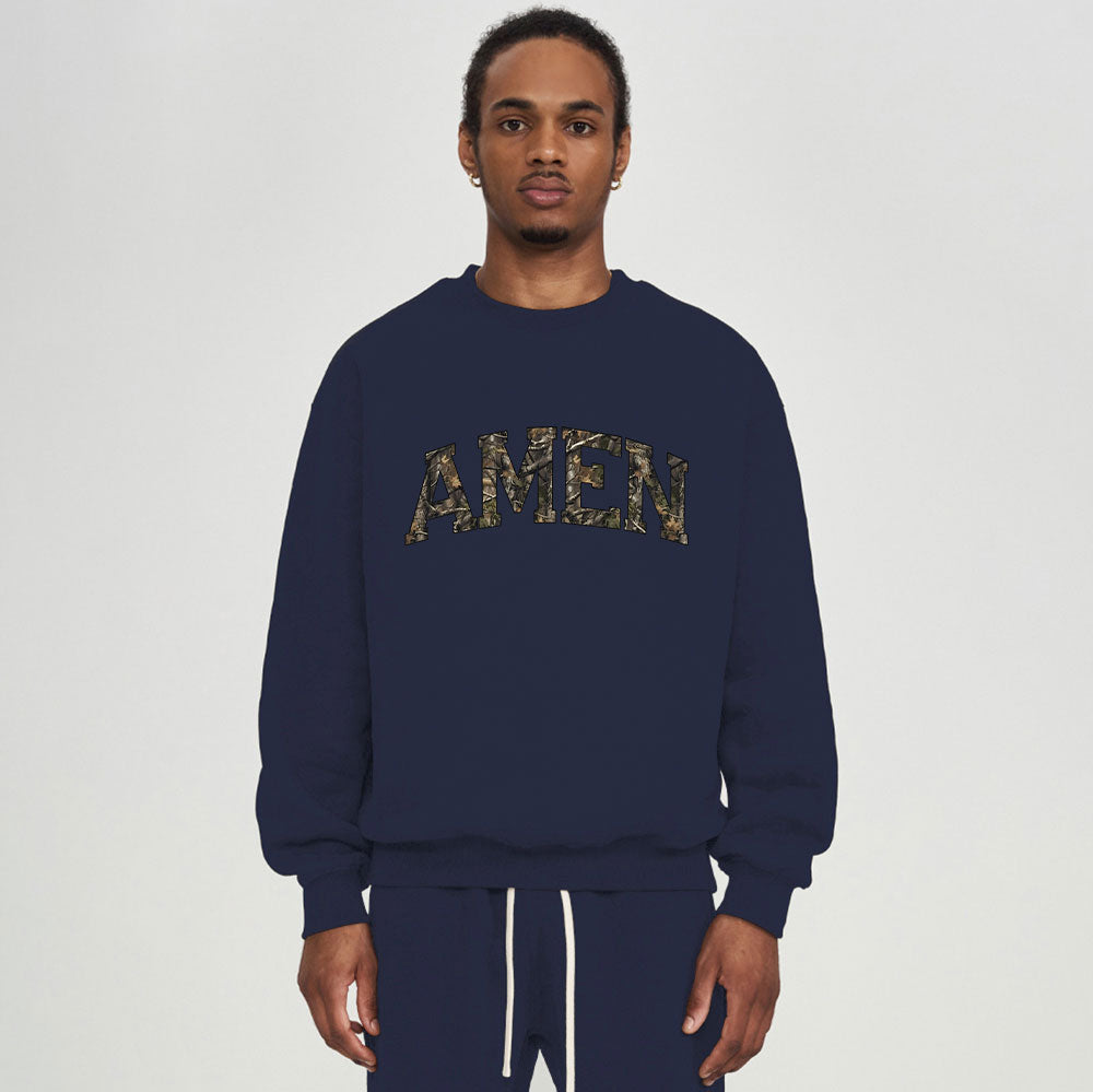 Amen Camouflage Christian Fleece Sweatshirt