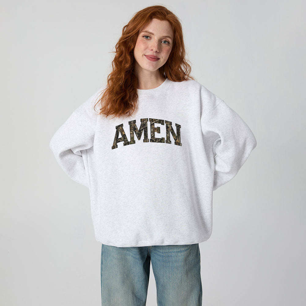Amen Camouflage Christian Fleece Sweatshirt