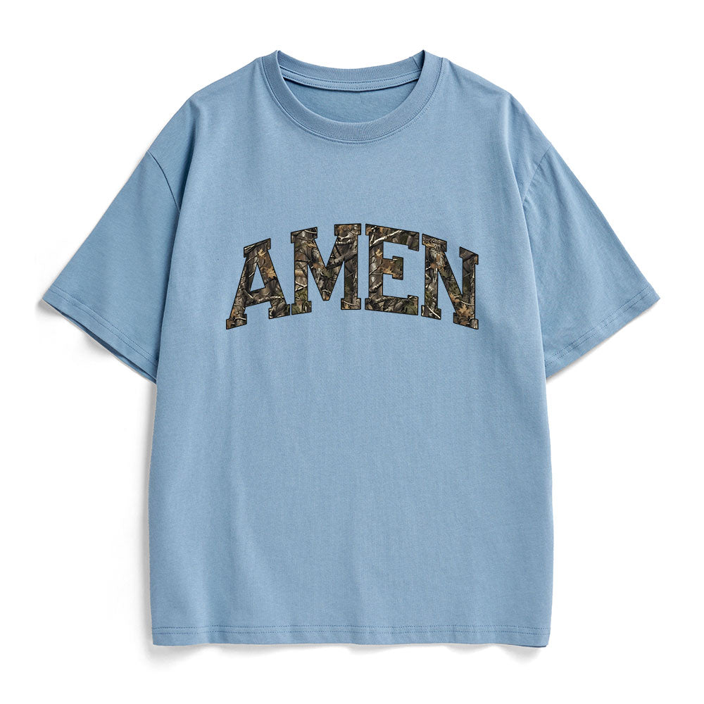 Amen Camouflage Christian Heavy Cotton T-Shirt