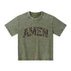 Amen Camouflage Christian Kid Washed T-Shirt